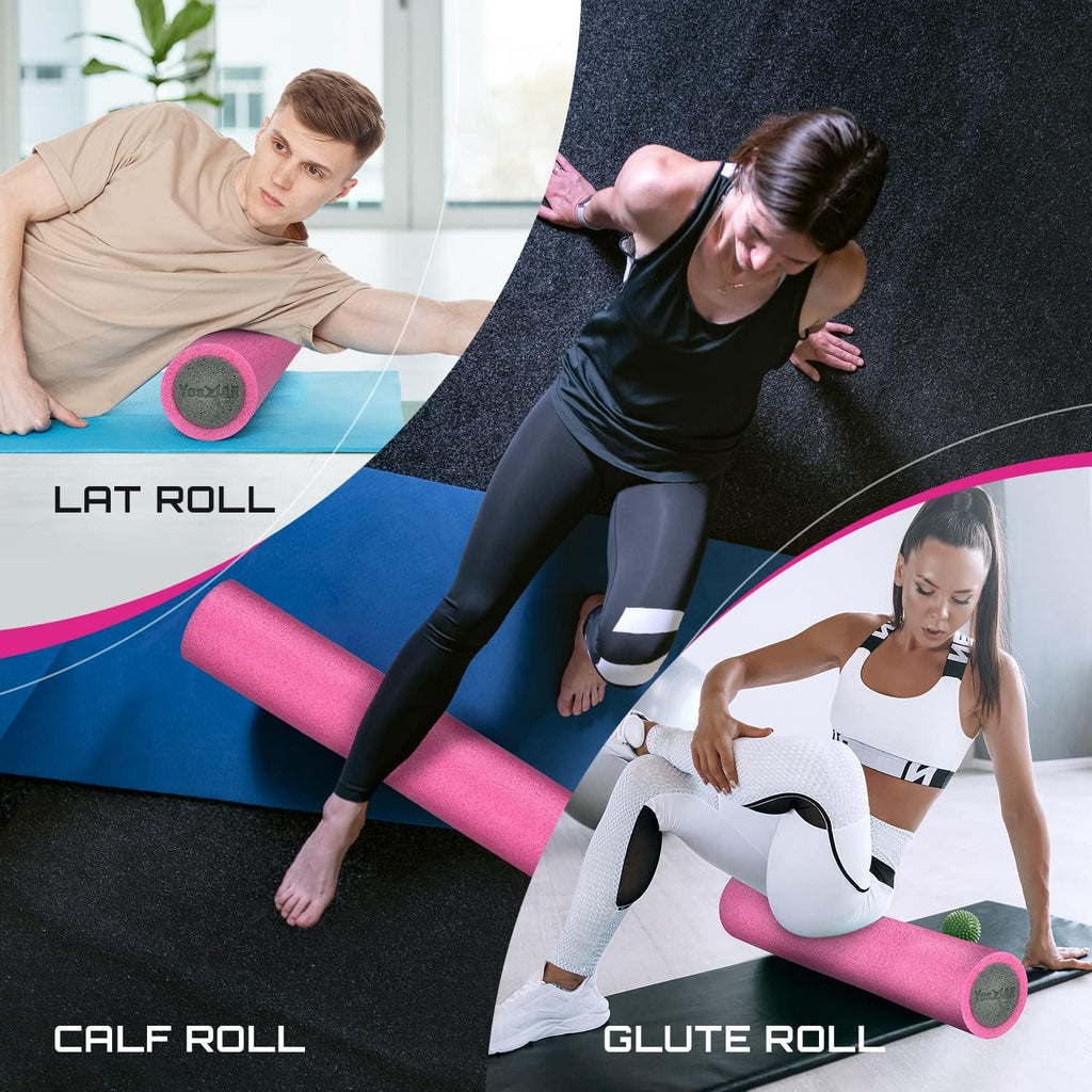 Yes4All Soft-Density Foam Roller 12, 18, 24, 36 Inch - Premium Two-Layer PE for Back Pain Relief, Deep Tissue, Legs Massage, Physical Therapy, Muscle Recovery and Exercises