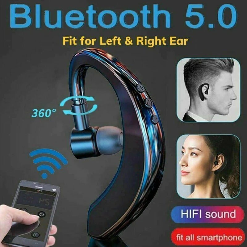 Wireless Bluetooth 5.0 Earpiece Headset Driving Trucker Earbuds Noise Cancelling