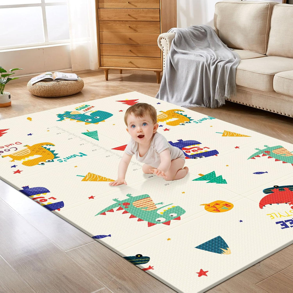 Baby Play Mat, 50 X 50 Inch Play Mat Perfect for Use Baby Playpen, Foldable Baby Foam Playmat for Floor, Portable Waterproof Activity Playmats for Babies, Infants and Toddlers