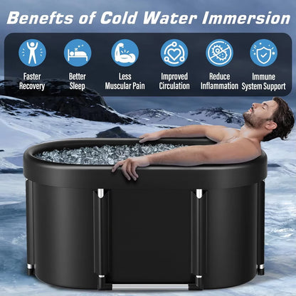 Ice Bath Tub for Athletes Multiple Layered Portable Outdoor Cold Plunge Tub for Recovery,Cold Plunge for Family-Foldable