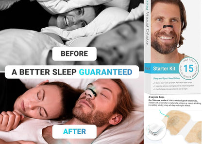 Anti-Snoring Sleep Nasal Strips, Innovative Design Breathing Refill Packs, Skin Safe Sleep Nasal Strips for Breathe Better, Nasal Pads Comfortable Anti-Snoring Equipment