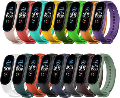 Yuuol Replacement Bands Compatible with Xiaomi Mi Band 6/Xiaomi Mi Band 5/Amazfit Band 5, Soft Silicone Wristbands, Sport Adjustable Wrist Strap for Women Men