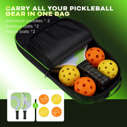 Premium Wooden Pickleball Paddles Set of 4 with Cooling Towels, Balls, and Carry Bag - Ergonomic Cushion Grip Included