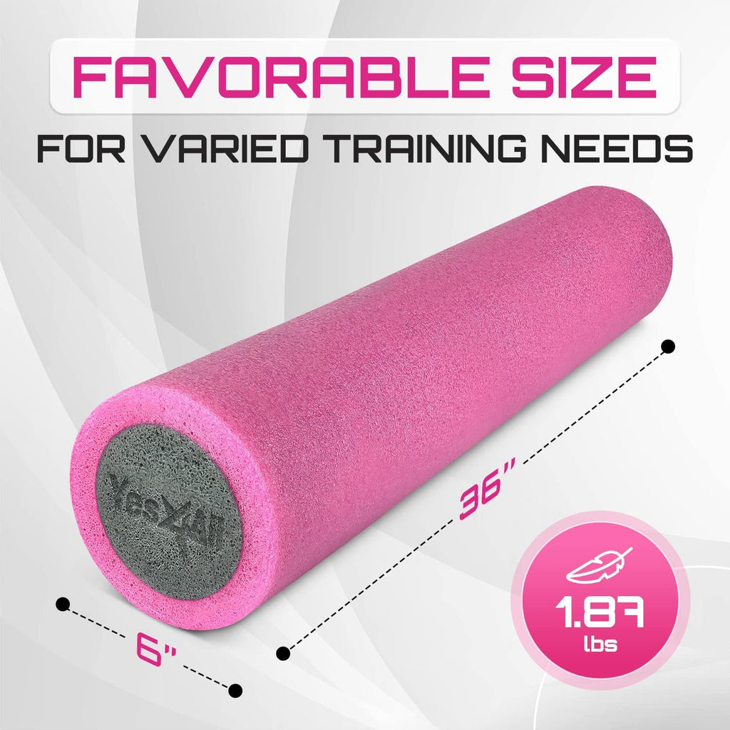 Yes4All Soft-Density Foam Roller 12, 18, 24, 36 Inch - Premium Two-Layer PE for Back Pain Relief, Deep Tissue, Legs Massage, Physical Therapy, Muscle Recovery and Exercises