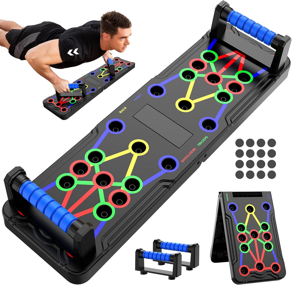 "Compact Push-Up Board Set - Essential Portable Fitness Equipment for Total Body Strength: Train Chest, Arms, Abdomen & Back Anywhere!" Push up Board, traning push up board