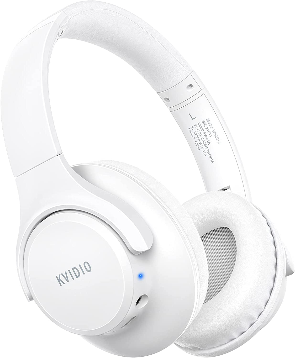 KVIDIO Bluetooth Headphones over Ear, 65 Hours Playtime Wireless Headphones with Microphone, Foldable Lightweight Headset with Deep Bass, Hifi Stereo Sound for Travel Work Cellphone