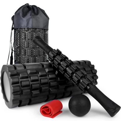 Ultimate 5-in-1 Foam Roller Set for Deep Muscle Relief and Total Body Fitness - Includes Trigger Point Roller, Massage Stick, Ball, and Resistance Band!