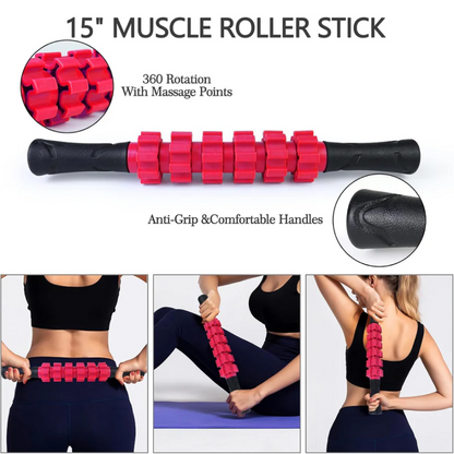 Ultimate 5-in-1 Foam Roller Set for Deep Muscle Relief and Total Body Fitness - Includes Trigger Point Roller, Massage Stick, Ball, and Resistance Band!