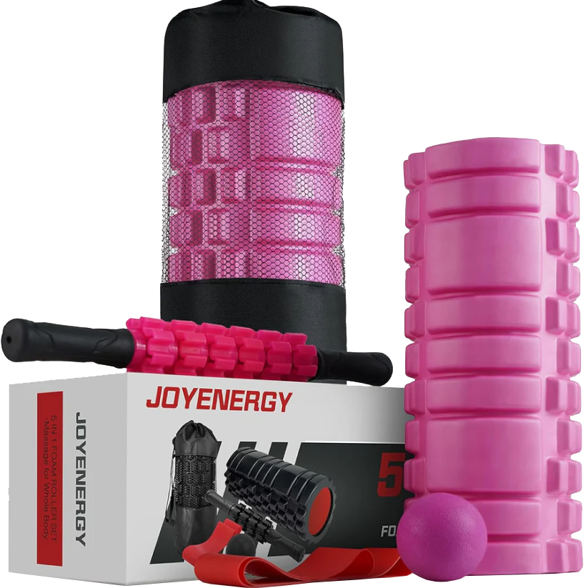 Ultimate 5-in-1 Foam Roller Set for Deep Muscle Relief and Total Body Fitness - Includes Trigger Point Roller, Massage Stick, Ball, and Resistance Band!