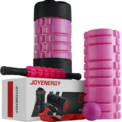 Ultimate 5-in-1 Foam Roller Set for Deep Muscle Relief and Total Body Fitness - Includes Trigger Point Roller, Massage Stick, Ball, and Resistance Band!