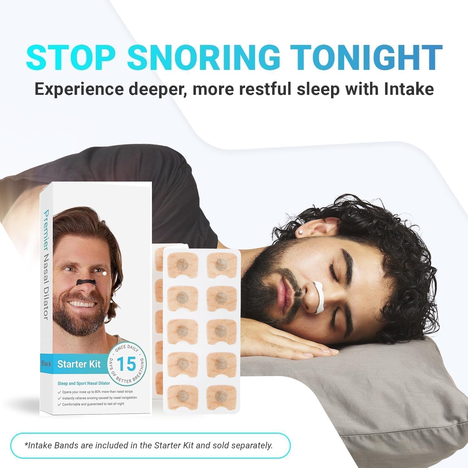 Anti-Snoring Sleep Nasal Strips, Innovative Design Breathing Refill Packs, Skin Safe Sleep Nasal Strips for Breathe Better, Nasal Pads Comfortable Anti-Snoring Equipment