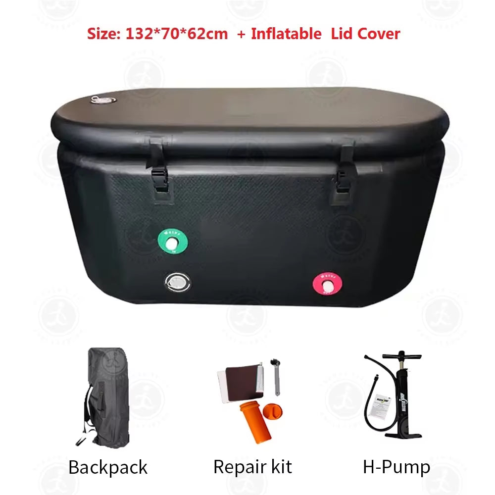 132Cm Cold Plunge Tub Athletes-Inflatable Ice Bath Tub for Recovery and Cold Water Therapy, 340L Ice Tubs for Cold Plunge