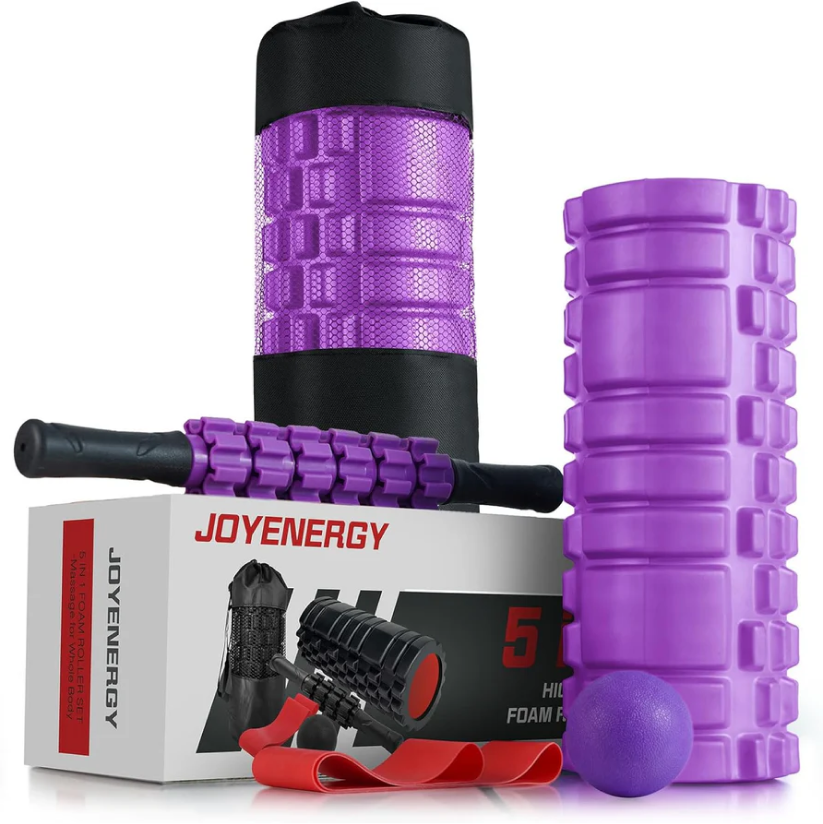 Ultimate 5-in-1 Foam Roller Set for Deep Muscle Relief and Total Body Fitness - Includes Trigger Point Roller, Massage Stick, Ball, and Resistance Band!