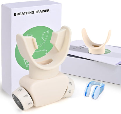 Krelymics Breathing Trainer Breathing Exercise Device Respiratory Muscle Trainer Portable Breathers Trainers with Adjustable Resistance Fitness for Wellness(Green)